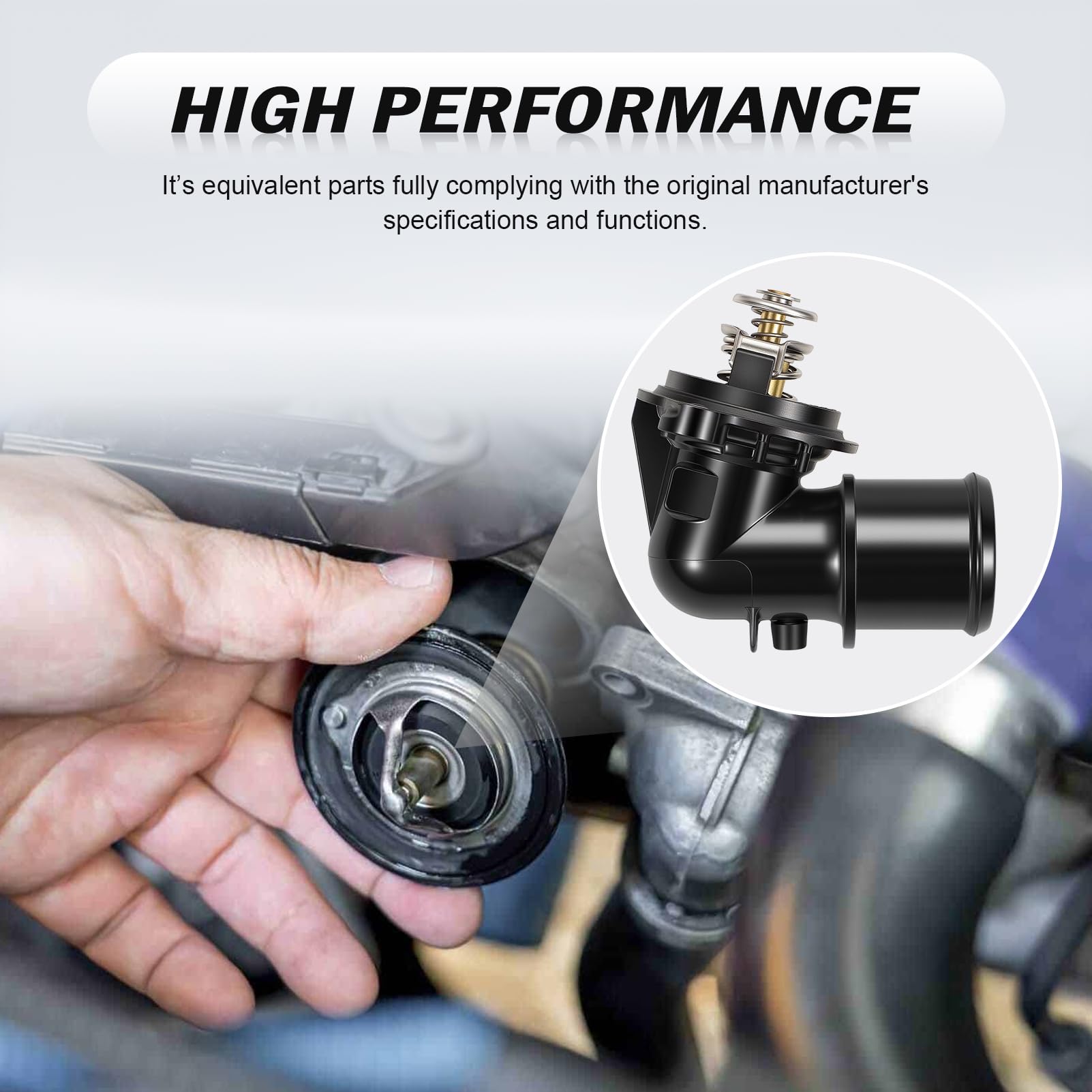 Alloggiamento Termostato, Termostato Liquido di Raffreddamento per Ch-ry-ler 300C 2011-2023, Grand Cherokee 2011-2024, Lancia 2011-2014 68147599AB