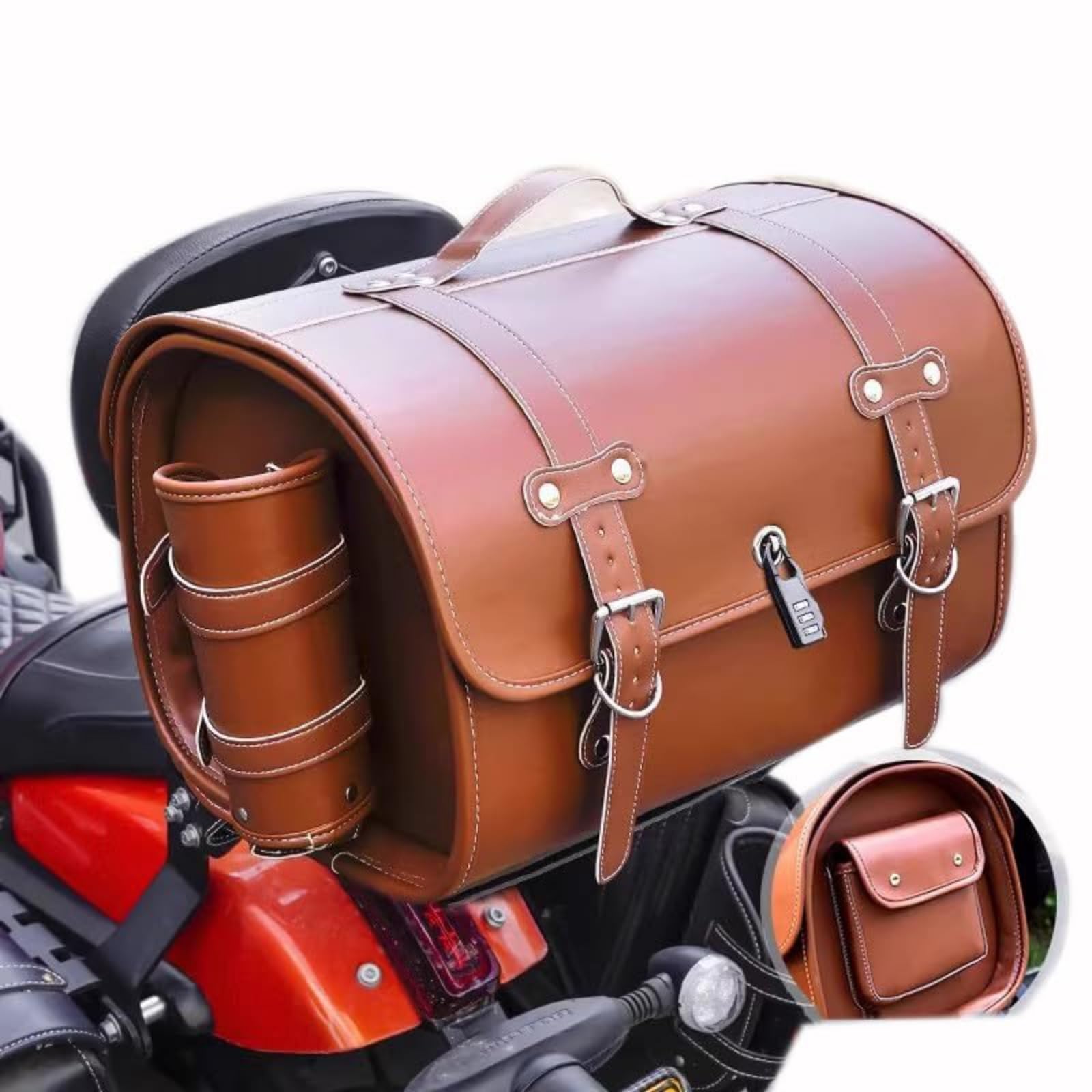 NARXGBI Motorcycle Top Box for 750 XADV X-ADV 750 XADV750 with Combination Lock and Side Cup Holder for Secure Luggage Packing,normal-B Brown