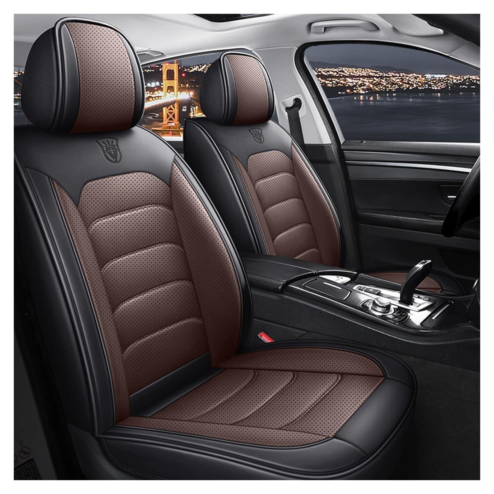 Fundas de asiento para Audi A6 C8 que protegen la tapicería de manchas, juego universal marrón 8