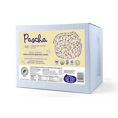 Pascha Chips de chocolate orgánico a granel (mini chocolate blanco vegano)