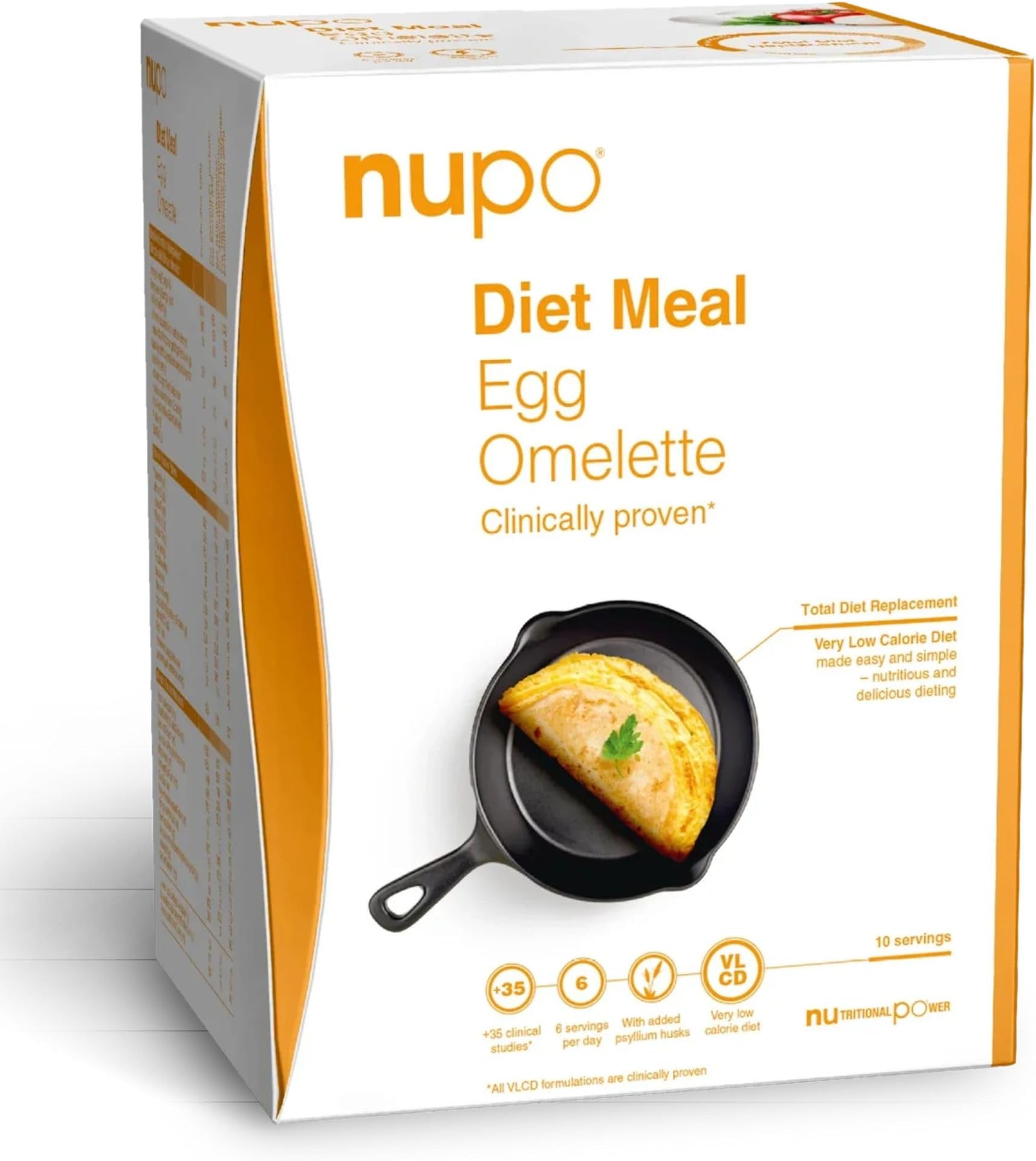 Diet Meal Replacement for Weight Loss (Egg Omelet, 10 Servings) | Very Low Calorie Ready Meal for Weight Management | Gluten Free Ready Meals | GMO Free Just Add Water Meals