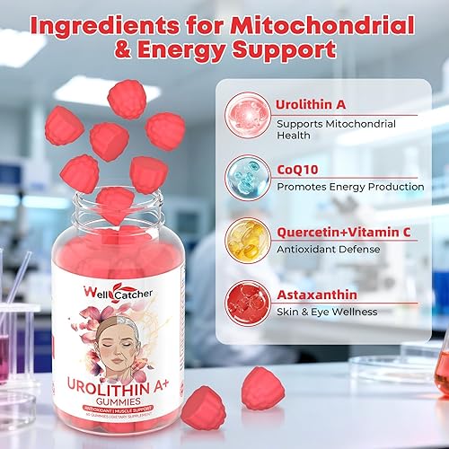 Miniatura 5 de Gomitas de suplemento de urolitina la urolitina liposomal A+ apoya el envejecimiento saludable y la fuerza muscular y la longevidad con CoQ10