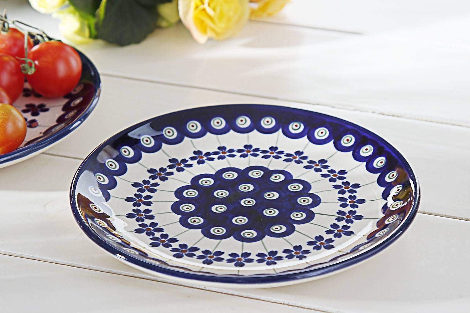 Bunzlauer Ceramic Plate 16 cm Dessert Plate Breakfast Plate Dinner Plate Blue