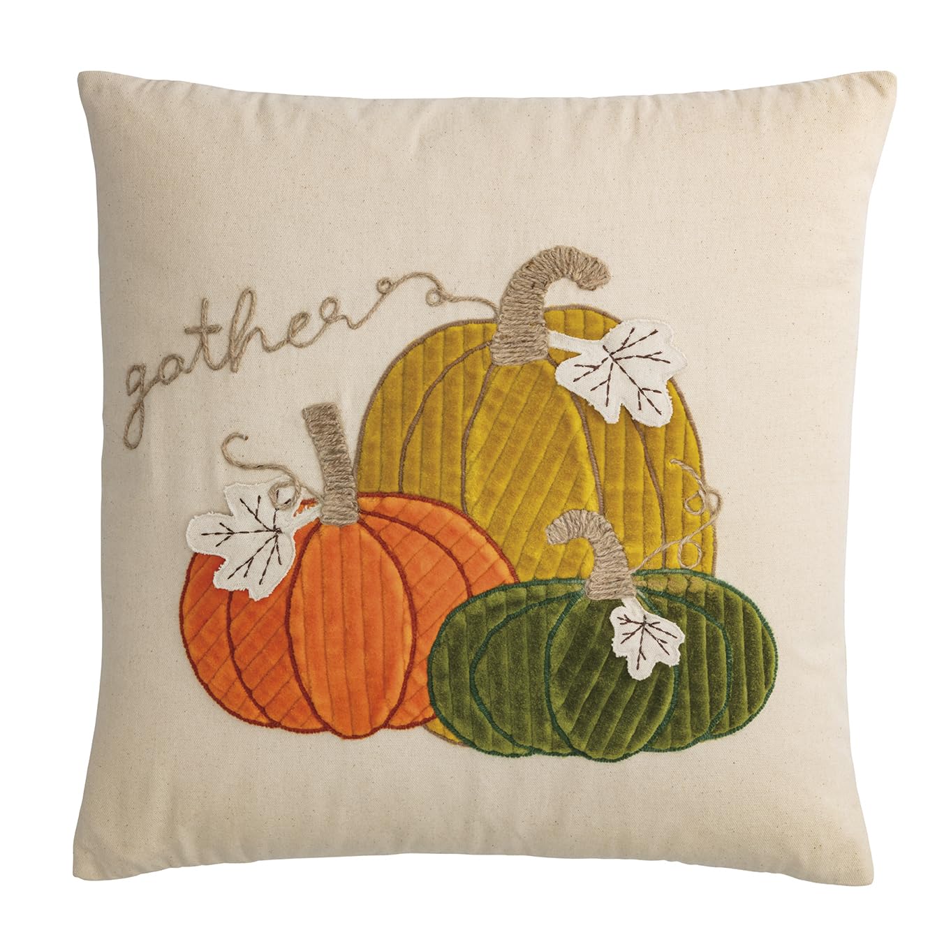 Mud Pie Thanksgiving Square Corduroy Pumpkin Pillow