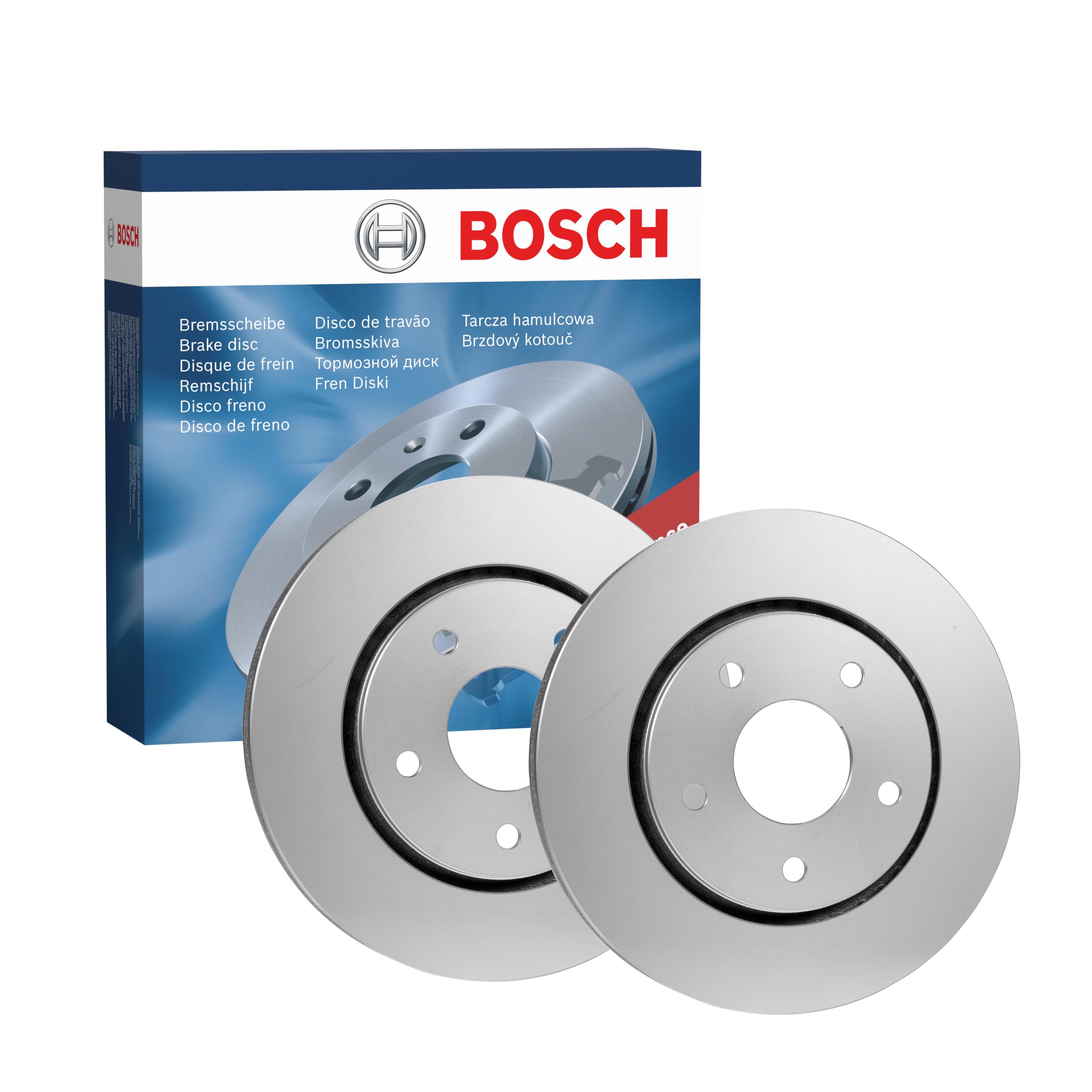 BOSCH Set Dischi Freno BD2018 - Dischi Freno Solidi di 301.8 mm - Asse Anteriore - Conformi al regolamento ECE-R90 - Lunga Durata, Anticorrosione Avanzata - 2 Dischi