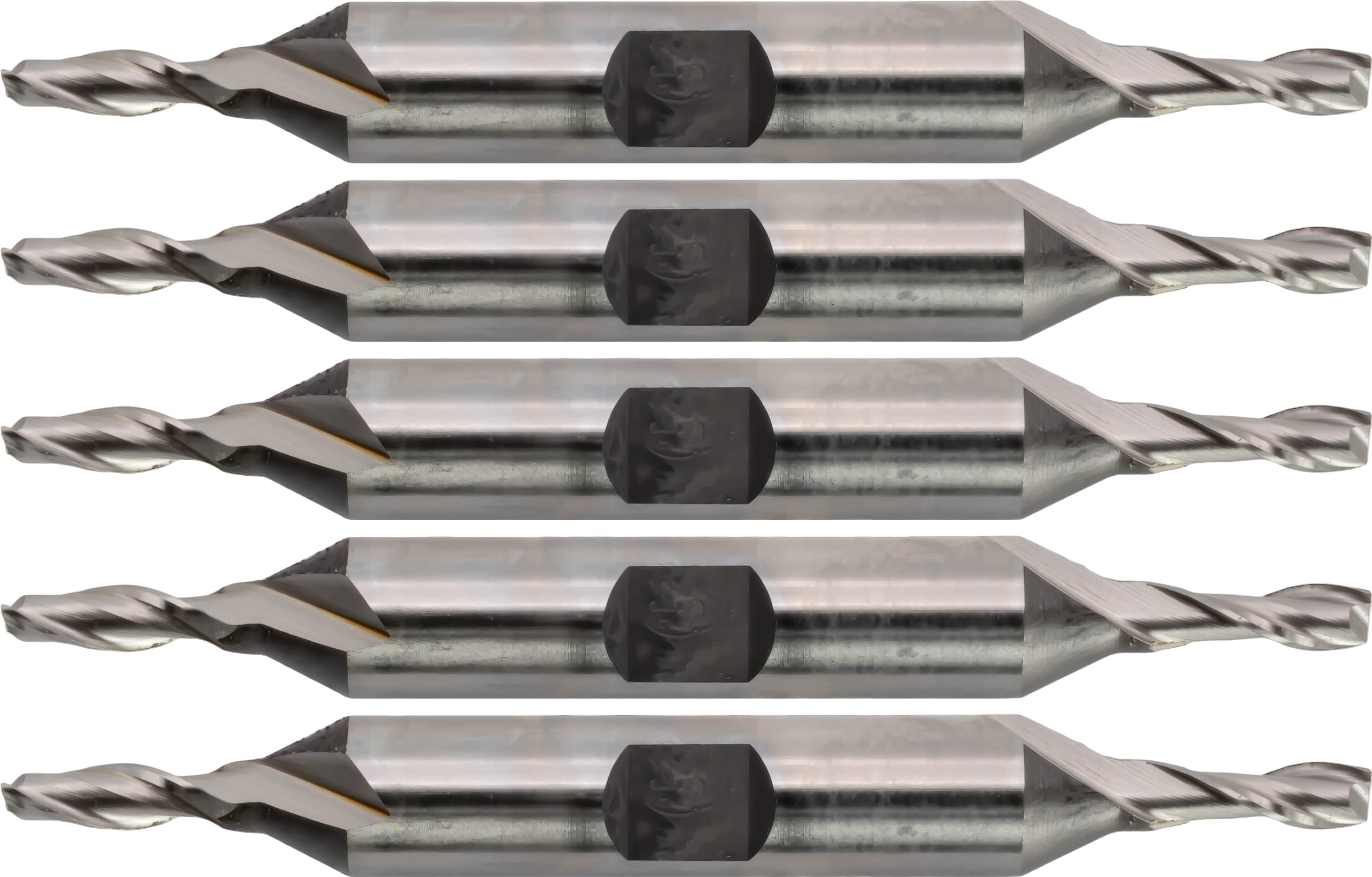 CME 5 pcs M42 Cobalt End Mills, Square Nose, Double End, Bright (Uncoated) Finish, 5/32