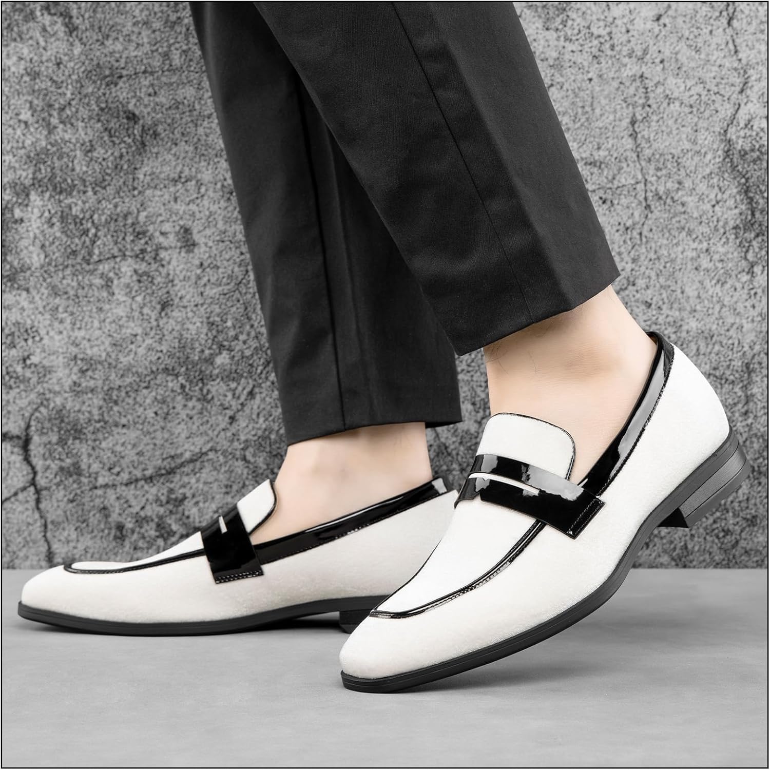 JITAI Mens Velvet Loafers Dress Shoes Loafers for Men Tuxedo Suit Shoes - Image 2