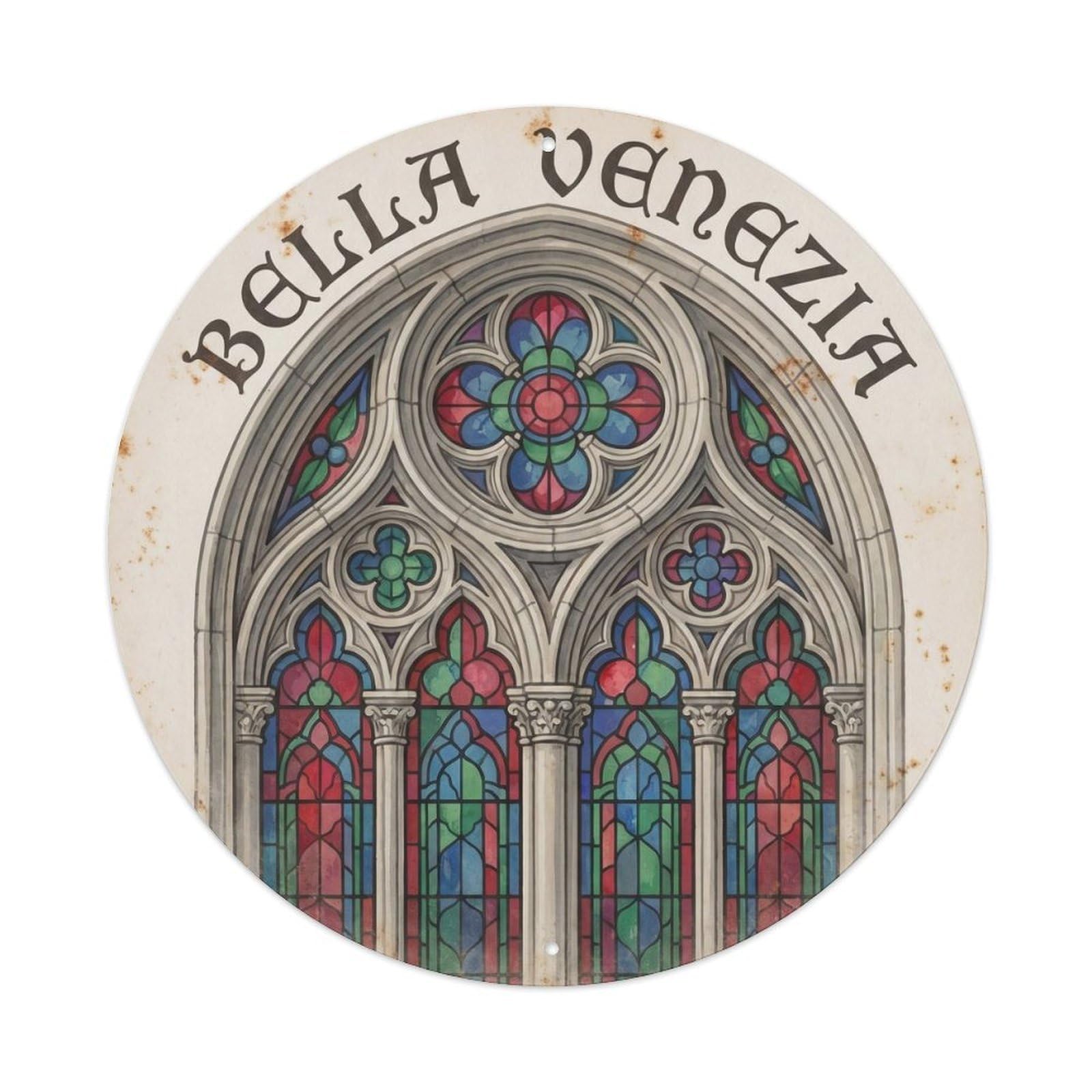 Vintage Travel Italian Palace Explore Metal Tin Sign Plaque