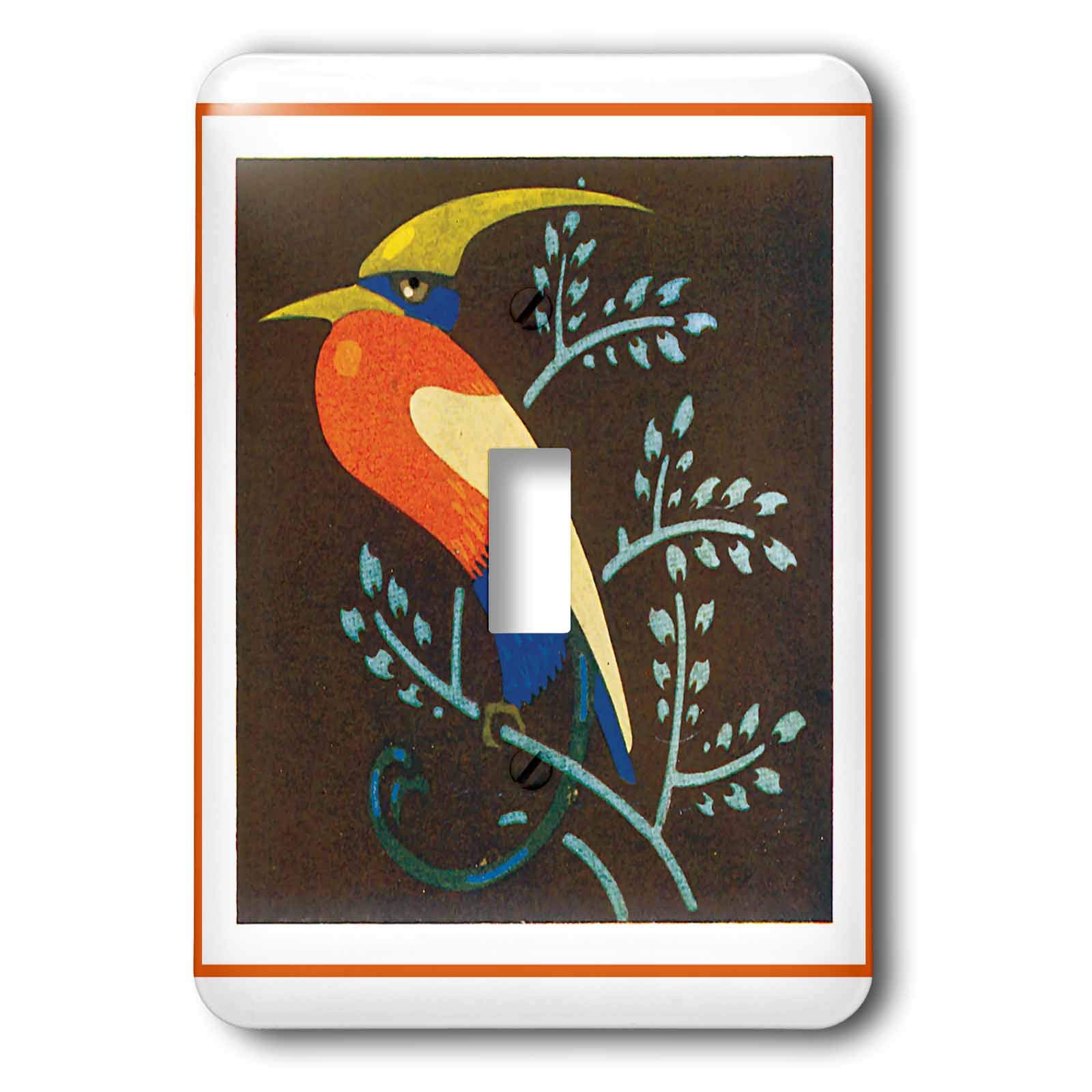 Interrupteur à bascule simple oiseau multicolore 3dRose pour harmoniser la chambre des enfants