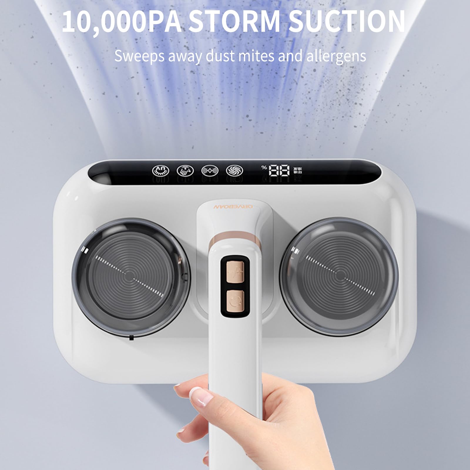 Aspirapolvere Per Materassi Senza Fili - 8000Pa Con Luce UV Contro Acari E Polvere - Foto 10