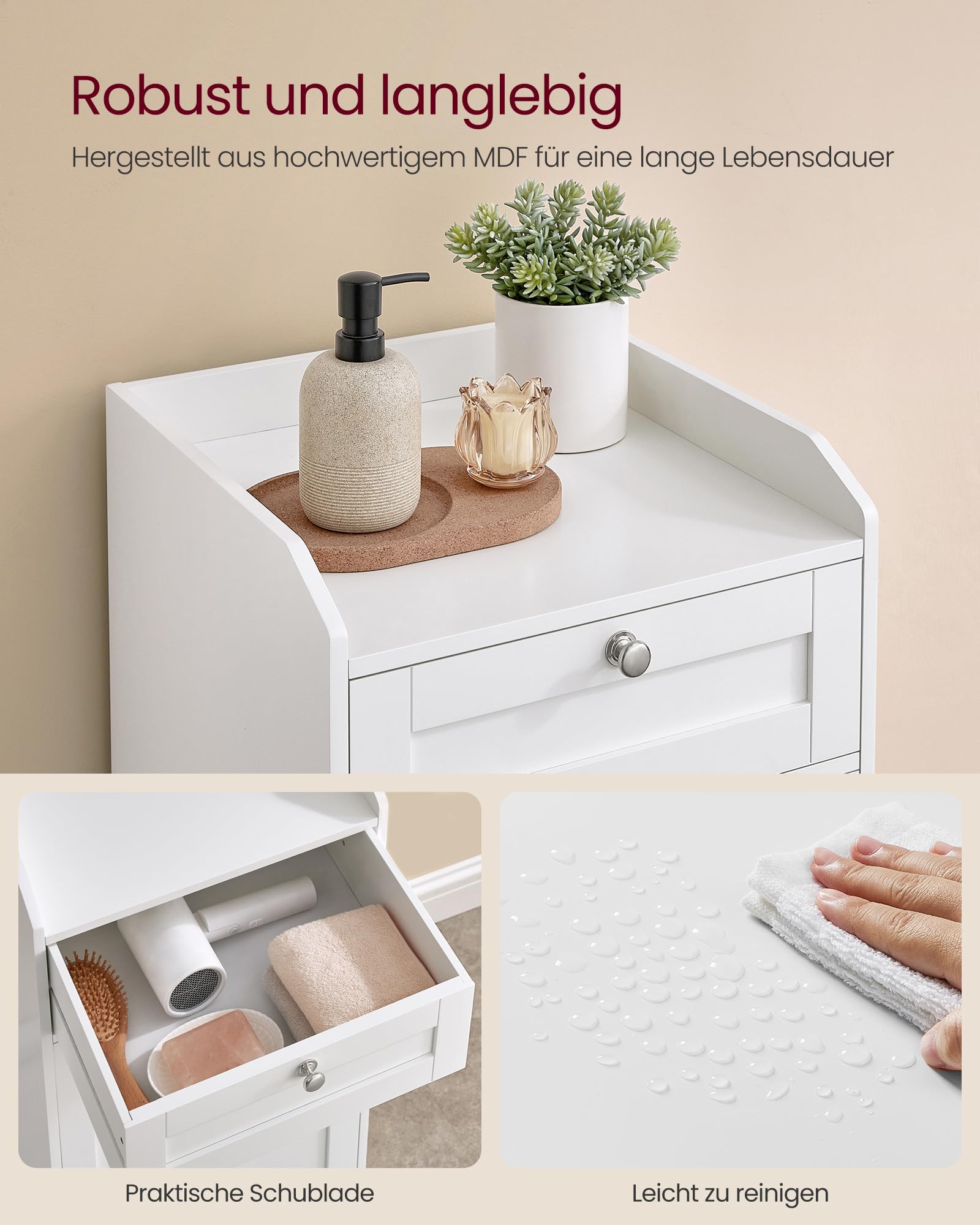 Vasagle Badschrank mit Wäschekorb – Bild 5