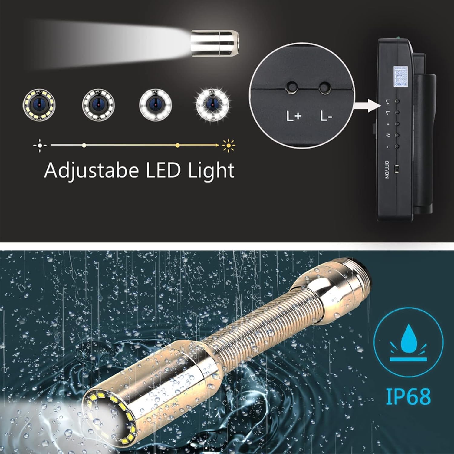 Sewer Inspection Camera, with Counter and DVR Function, 4.3 Inch Industrial Pipeline Endoscope, Sewer Drainage Inspection Camera, Pipeline Inspection Equipment with 16GB TF Card,30M