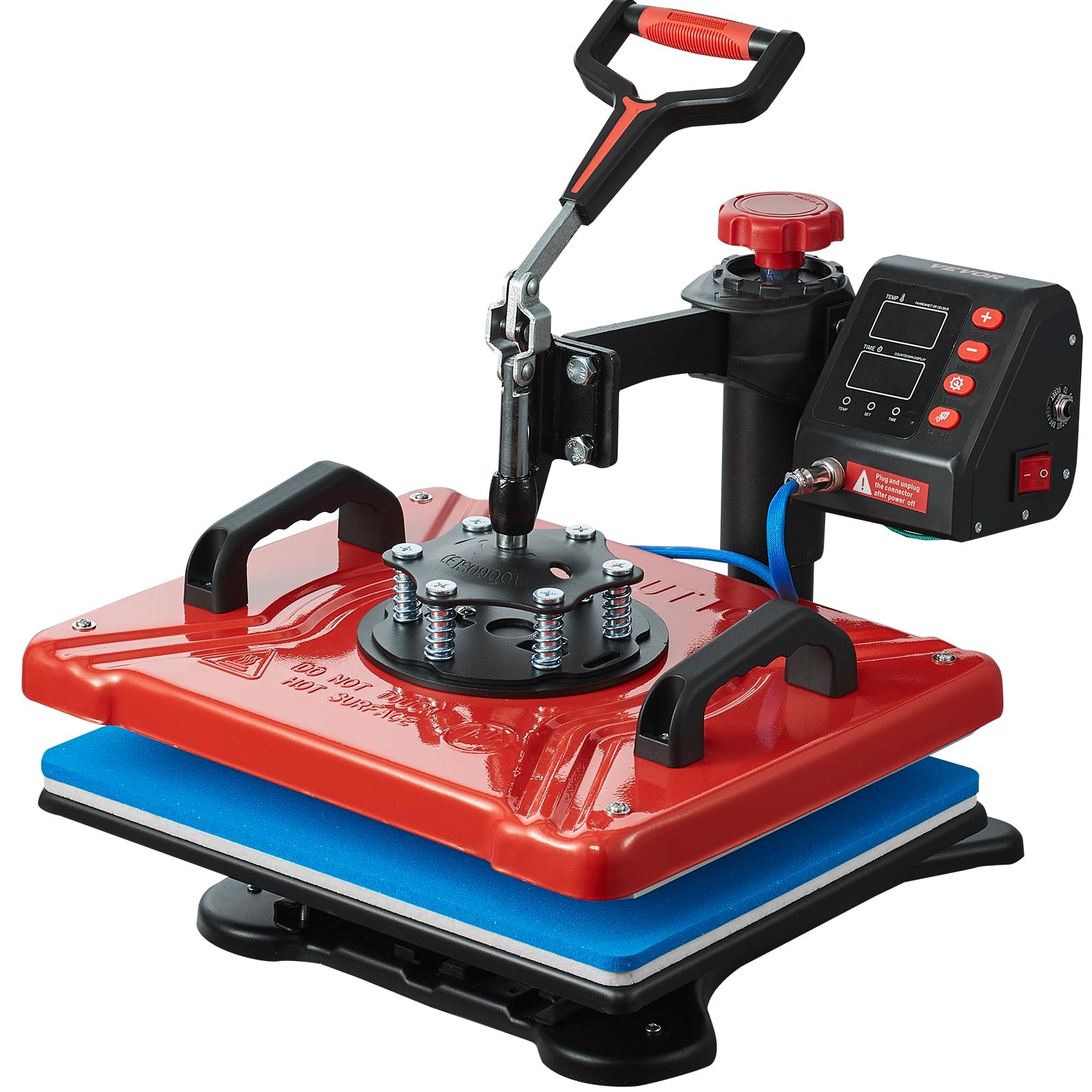 Richrich prensa caliente 10 en 1 máquina de sublimación de transferencia 30x38 cm máquina de prensa de calor rojo digital LCD 1000 W transferencia eficaz para camiseta sombrero gorra taza plato pluma