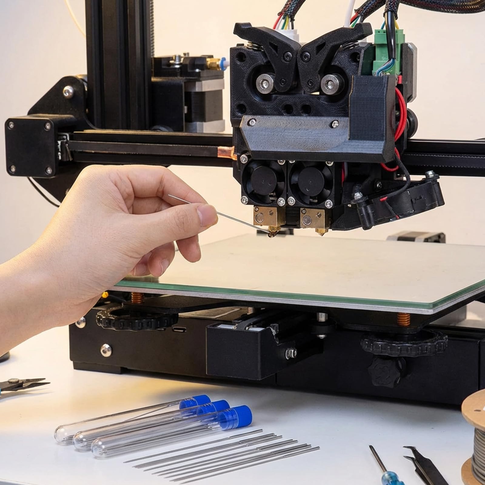Sibba Zestaw do czyszczenia dysz do drukarki 3D – 30 sztuk igieł do czyszczenia dysz ze stali nierdzewnej 0,4 mm, uniwersalne narzędzie do czyszczenia dla lepszej wydajności druku, akcesoria do