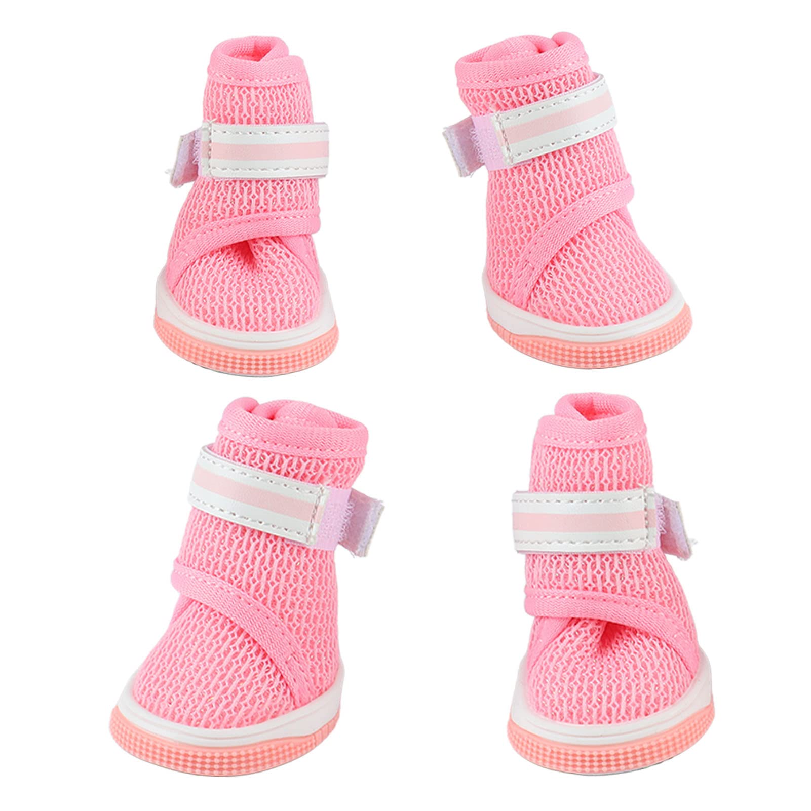 4Pcs Non Slip Breathable Mesh Summer Dog Booties Puppy Protector Dog Hiking Shoes Outdoor Puppy Shoes, Dog Sandals for Medium Large Dogs BootsBoots & Protectors