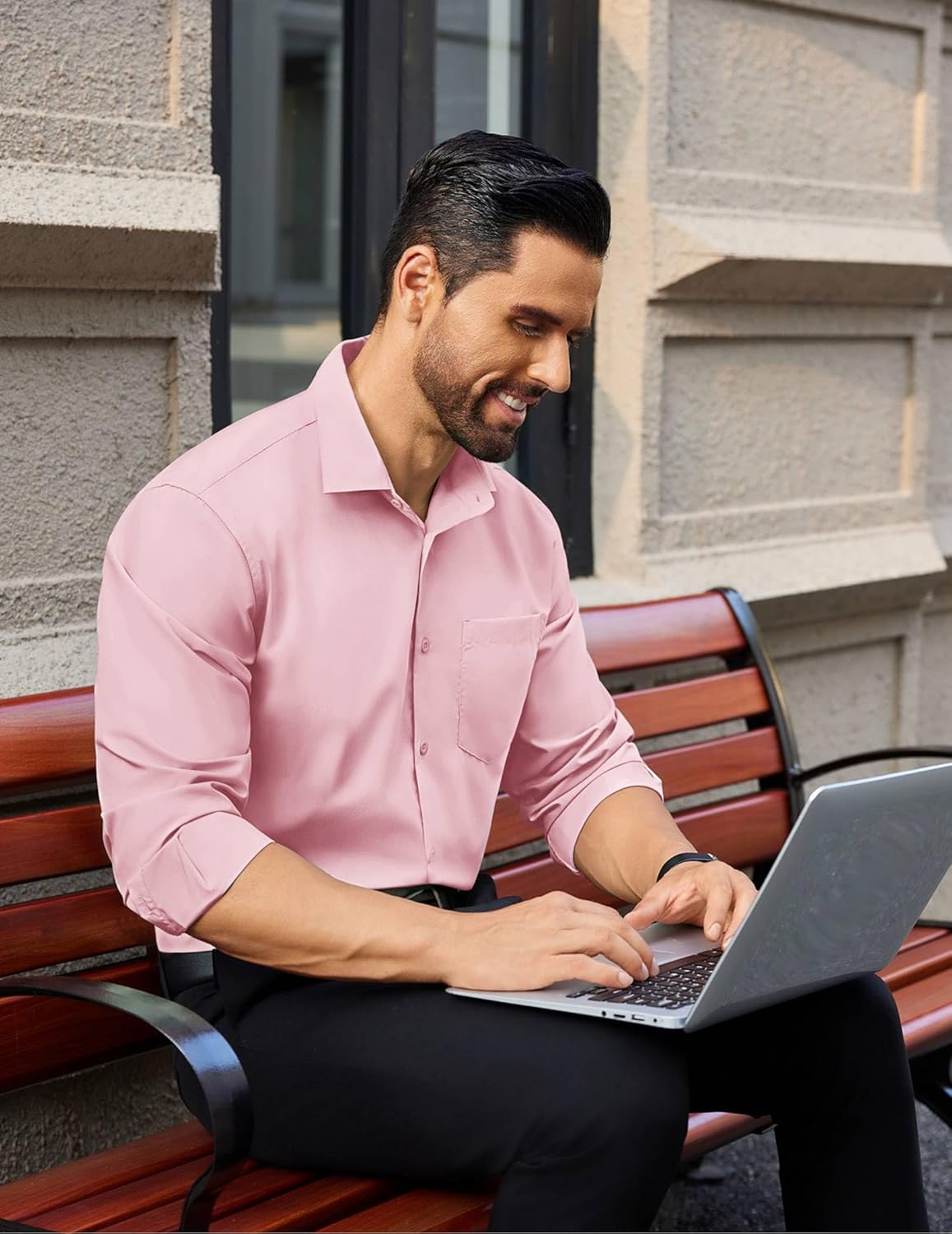 COOFANDY Mens Dress Shirts Long Sleeve Wrinkle Free Button Down Shirts Formal Business Shirt - Image 2