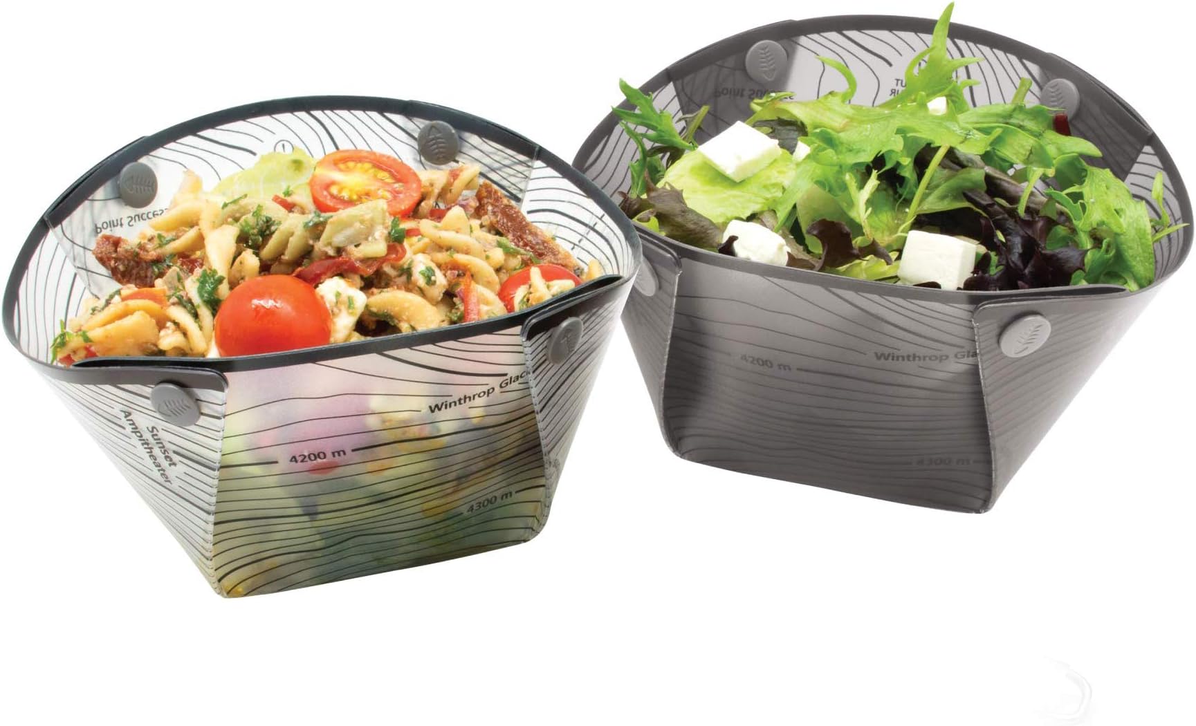 Fozzils Snapfold Plastic Bowlz (2pc Bowl), Grey/Mist
