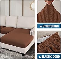 Vista 21 de H.VERSAILTEX 2025 New Sectional Couch Covers 8 Pieces Stretch Sofa Covers for Sectional Sofa Set Separate L Shaped Couch Cover for Both Left/Right