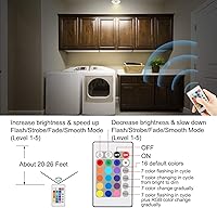 Vista 4 de HONWELL Lámpara de techo alimentada por batería con control remoto, accesorios de techo LED para interiores, luz de ducha inalámbrica, 300 lúmenes