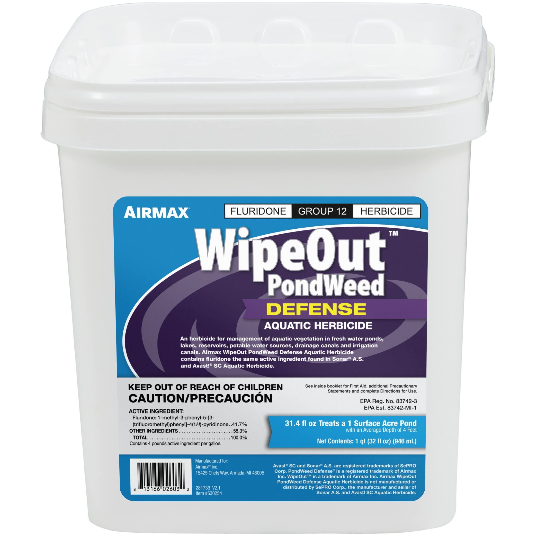 Amazon.com : Airmax Wipeout Pond Weed Defense, Herbicide & Aquatic Weed  Control, Controls Duckweed & Other Unwanted Submerged & Floating  Vegetation, Easy-to-Use & Long Lasting, All-Season Treatment - 32 Ounce :  Patio,