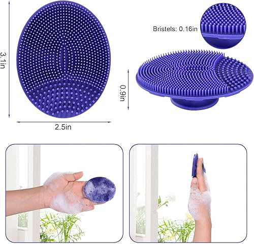 Miniatura 18 de INNERNEED Cepillo de limpieza facial de silicona suave, limpiador facial manual, exfoliante, masaje, acné, espinillas, almohadillas de mano