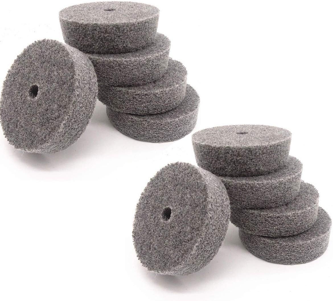 COMOK 10Pcs 75mm/3" Diameter Grit Nylon Fiber Polishing Buffing Wheel For Various Metal Parts (Dark Gray)