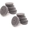 COMOK 10Pcs 75mm/3" Diameter Grit Nylon Fiber Polishing Buffing Wheel For Various Metal Parts (Dark Gray)