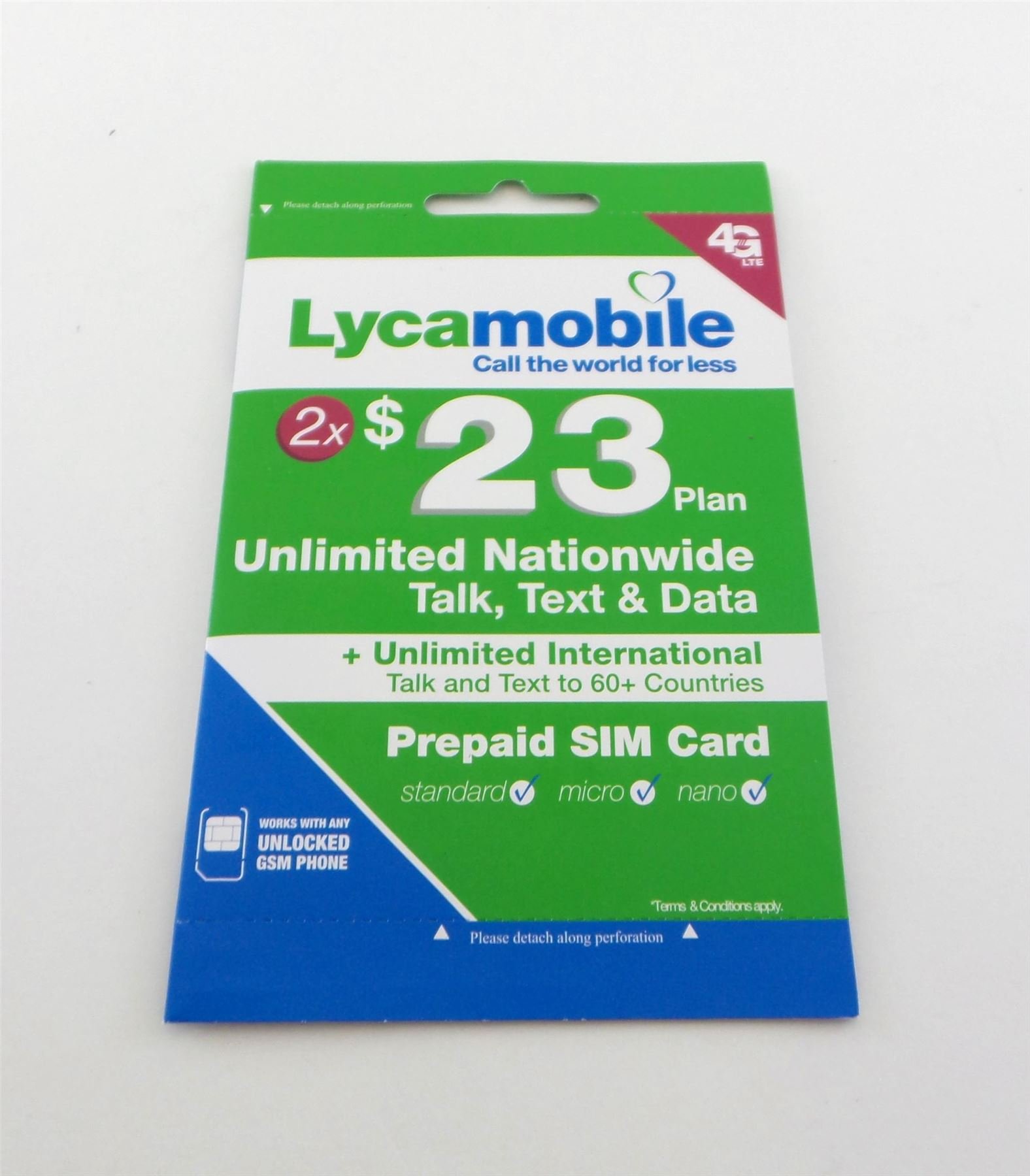Amazon.com: Lycamobile $23 Preloaded For Two Months Prepaid 3in1 Triple  Punch Unlimited Talk, Data, Text U.S. : Cell Phones & Accessories