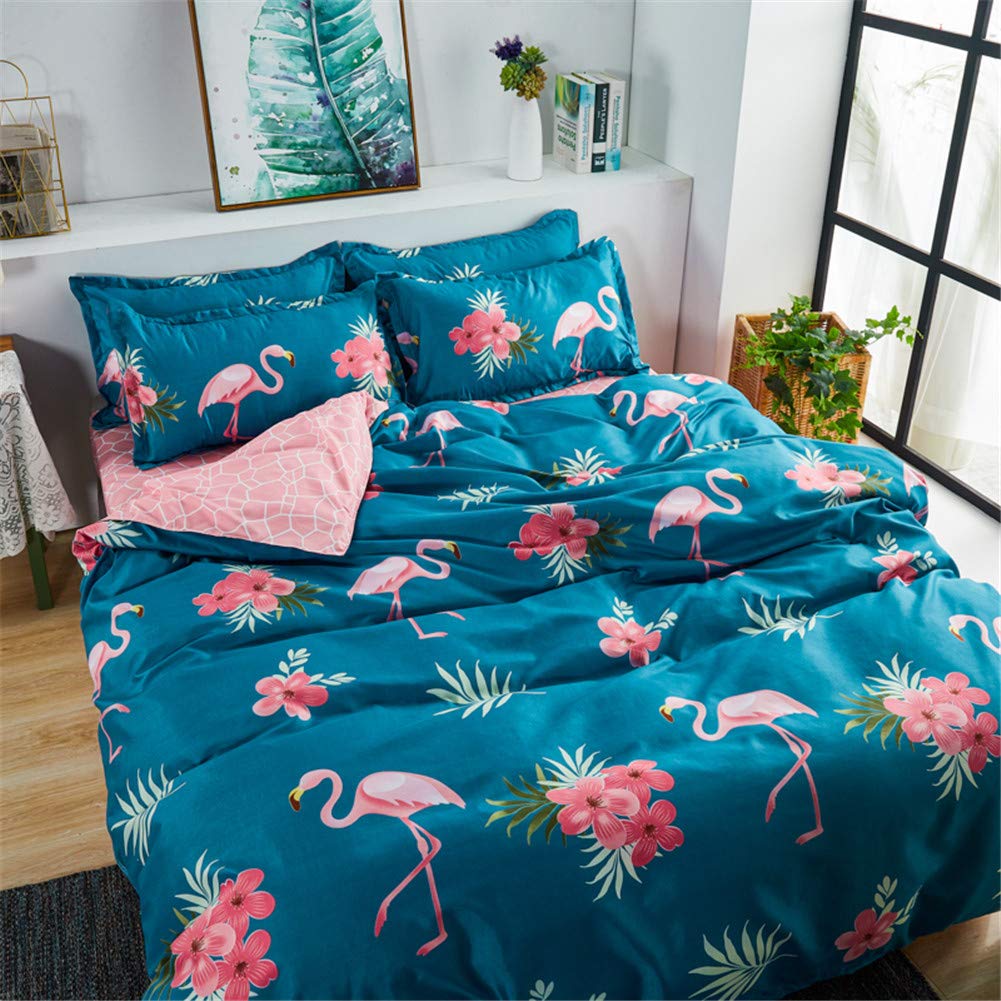 Housse de Couette Sans Repassage Parure de Lit 4 Pièces Anti-Plis Microfibre 220x240