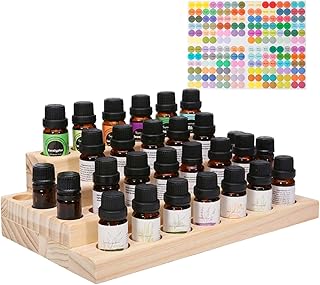 Pure Vie 4 Tier Essential Oil Bottles Wooden Storage Display Stand Trave...