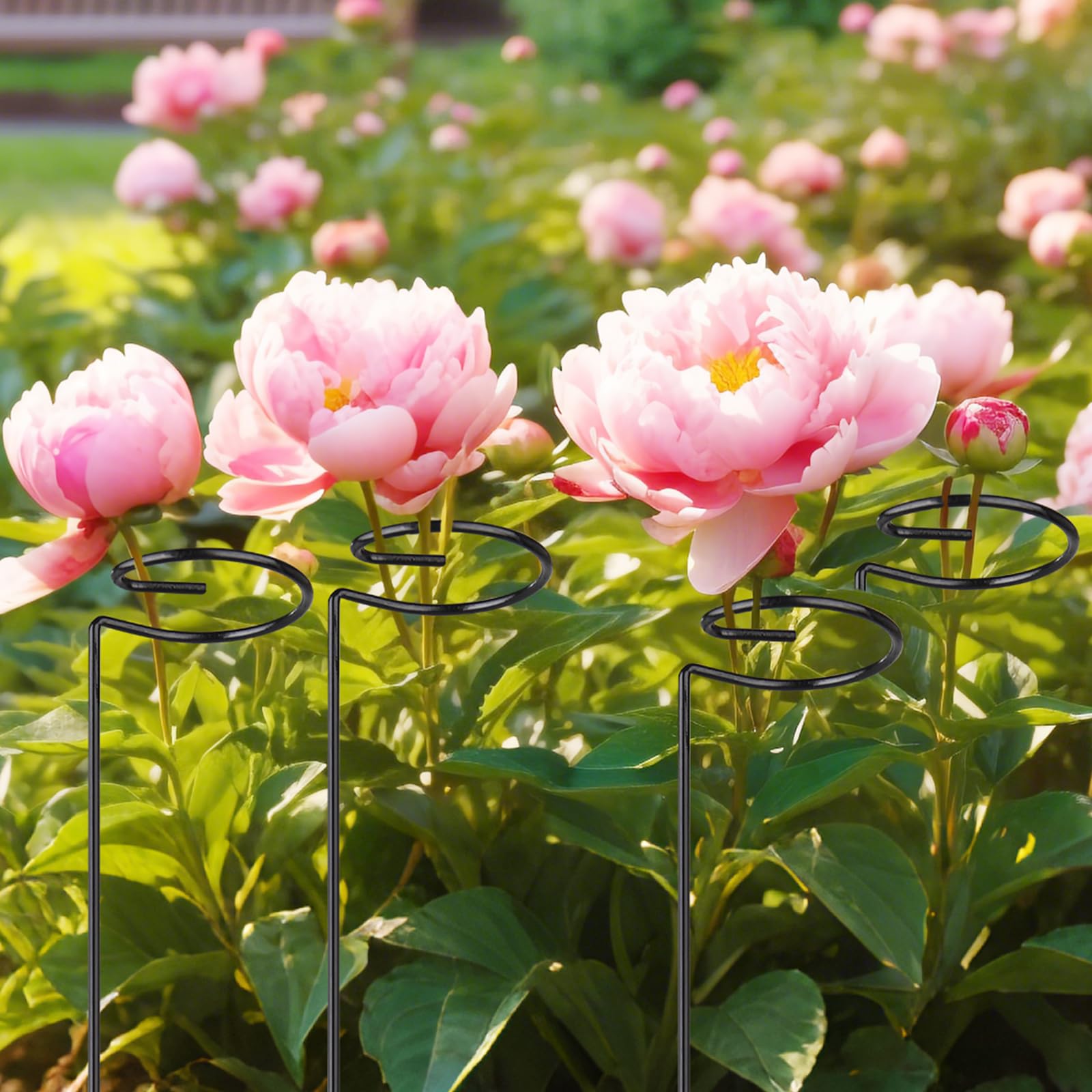 Lot de 20 piquets de 61 cm pour plantes d'extérieur, piquets de support pour plantes de jardin à tige unique pour jardinage, fleurs, orchidée, pivoine, lys et rose