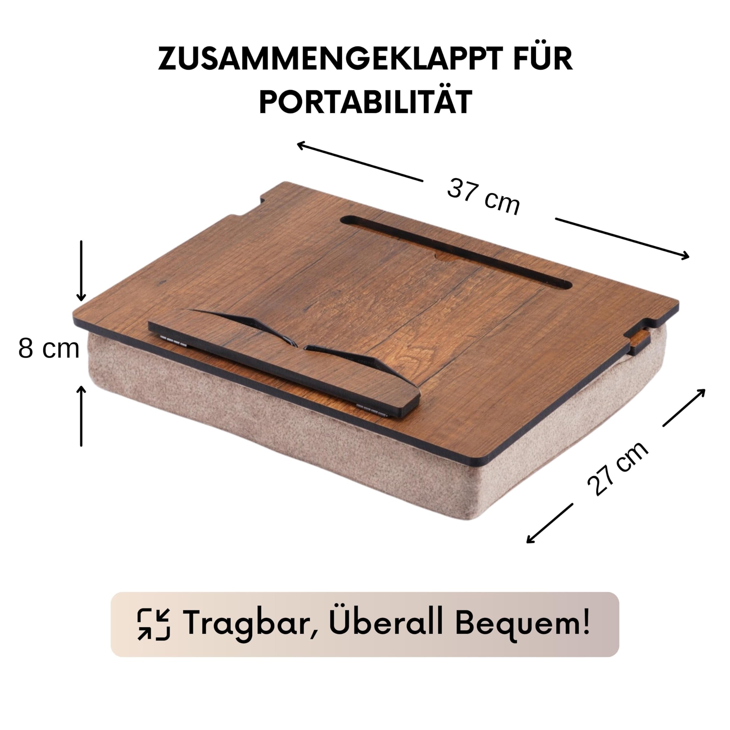 Vigo Wood Buchständer mit Stauraum, Buchhalter, Leseständer, Kochbuchhalter, Rezeptbuch Ständer, Holz Buchstützen zum Lesen, Kochbuchständer für die Küche, Buchhalter zum Lesen im Bett (Walnuss)