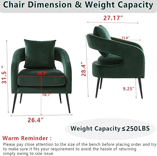 Miniatura 3 de Juego de 1 sofá biplaza pequeño y 2 sillas decorativas, juego de sofá y sillón de 3 piezas para sala de estar, moderno sofá de terciopelo con silla