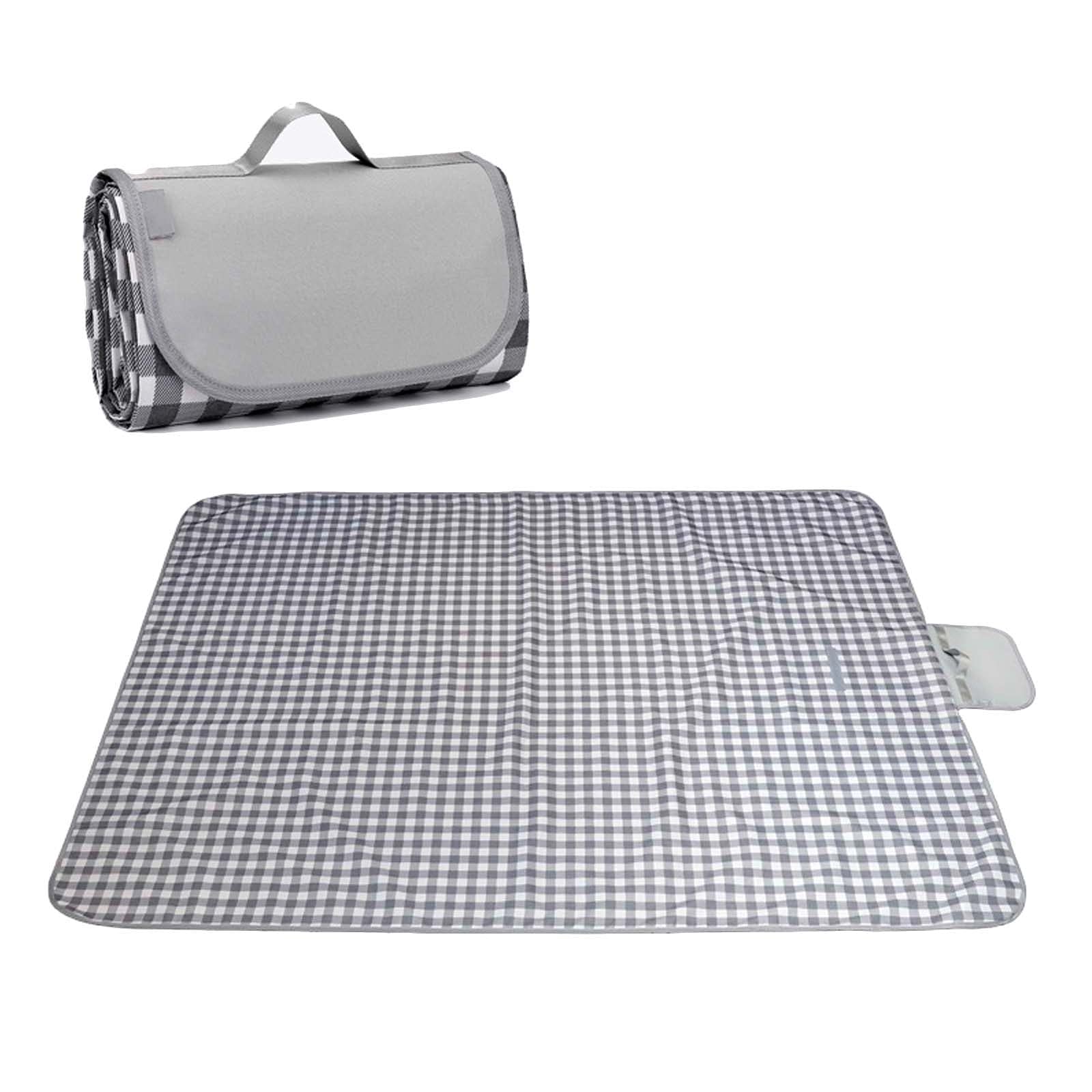 Tapis de Pique Nique, 200 x 200 cm Couverture Pique Niques Imperméable, Natte de Plage Nappe Picnic pour Extérieur Voyages Parc Jardin (Color : Grey Grid)