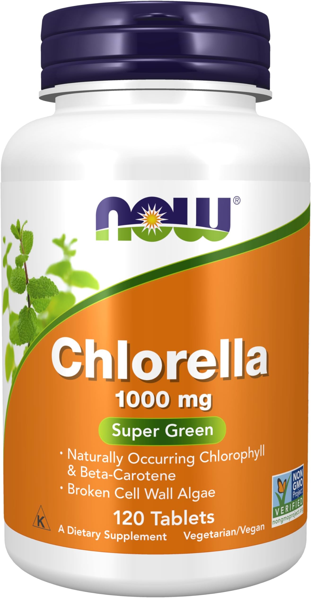 Supplements, Chlorella 1000 mg with naturally occurring Chlorophyll, Beta-Carotene, mixed Carotenoids, Vitamin C, Iron and Protein, 120 Tablets