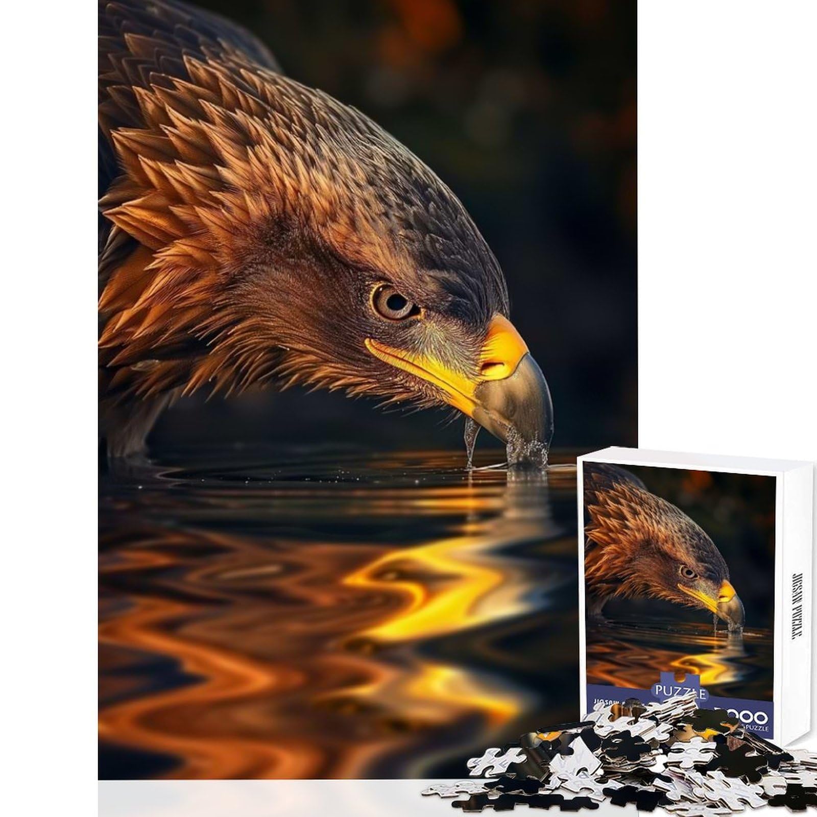 Magical Eagle In The Dark 1000 Piece Teenager Puzzles Cognitive Play Fun Professional Grade Cutting Calming Mental Break Activity 38x26cm