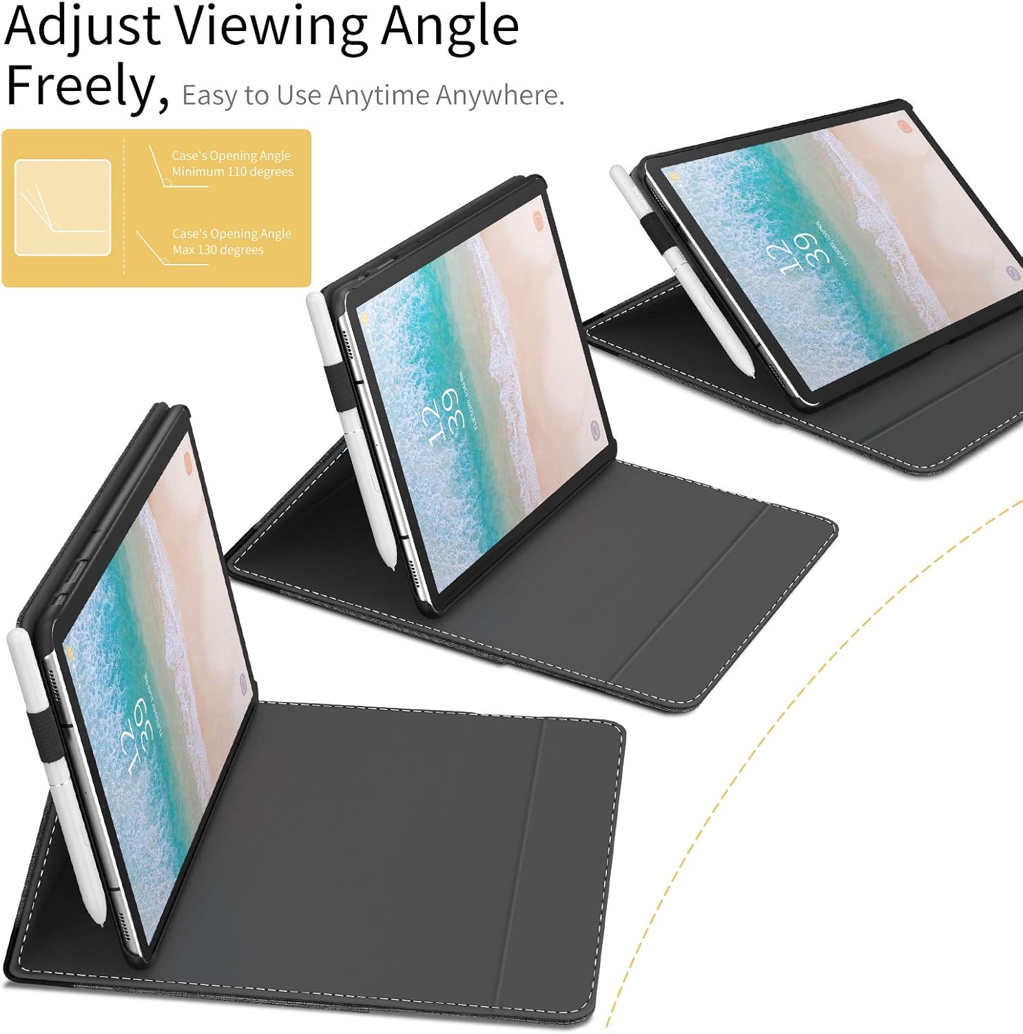 INFILAND Galaxy Tab S4 10.5 Case, Multi-Angle Business Cover Built in Pocket with S Pen Holder Compatible Galaxy S4 10.5-Inch Tablet (SM-T830/ T835) 2018 Release (Auto Wake/Sleep), Gray