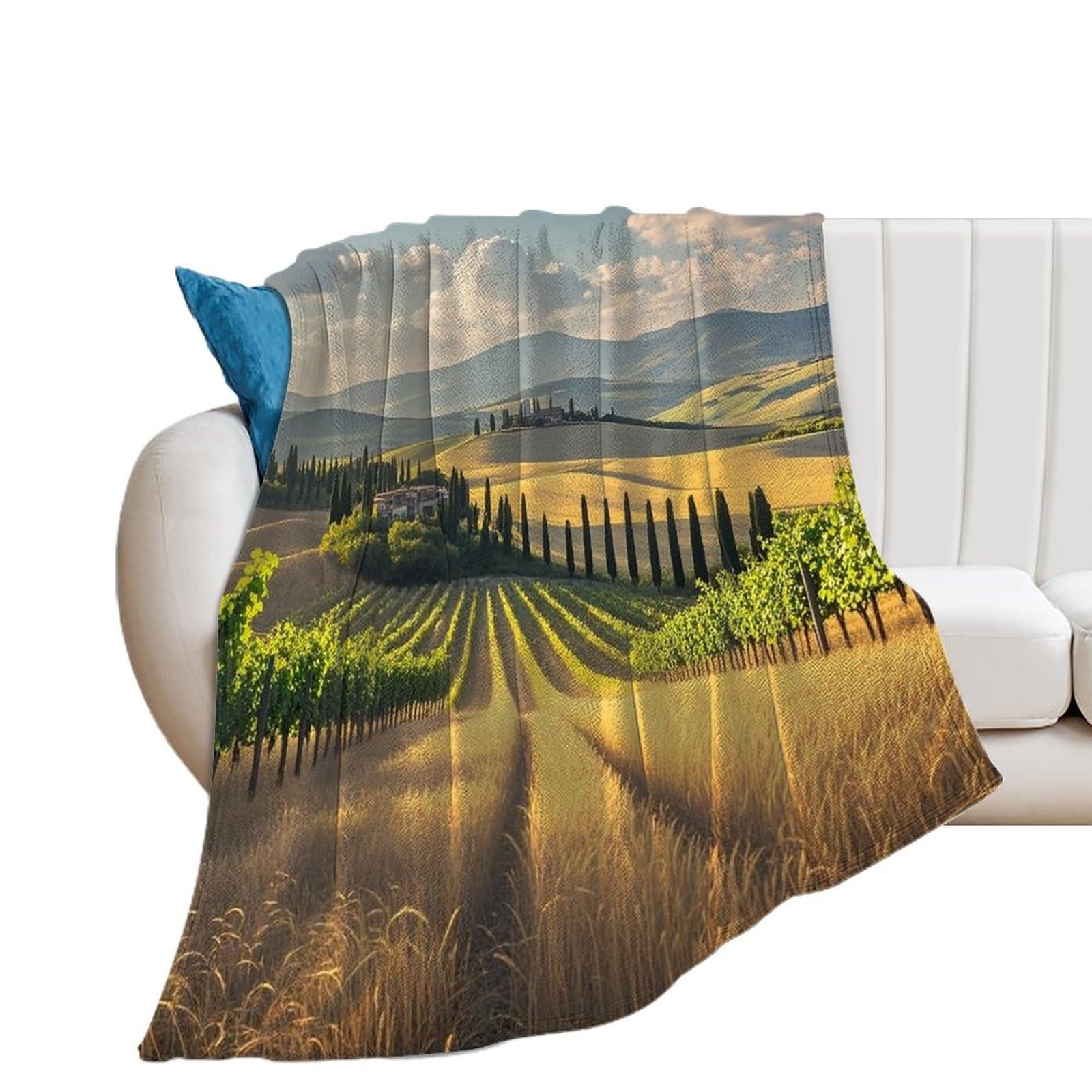 Couverture toscane en flanelle pelucheuse idée cadeau cocooning 150