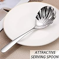 Vista 3 de Cuchara grande para servir, juego de cucharas de servir de 9 pulgadas, utensilios de servir de catering de acero inoxidable para fiestas, bufé