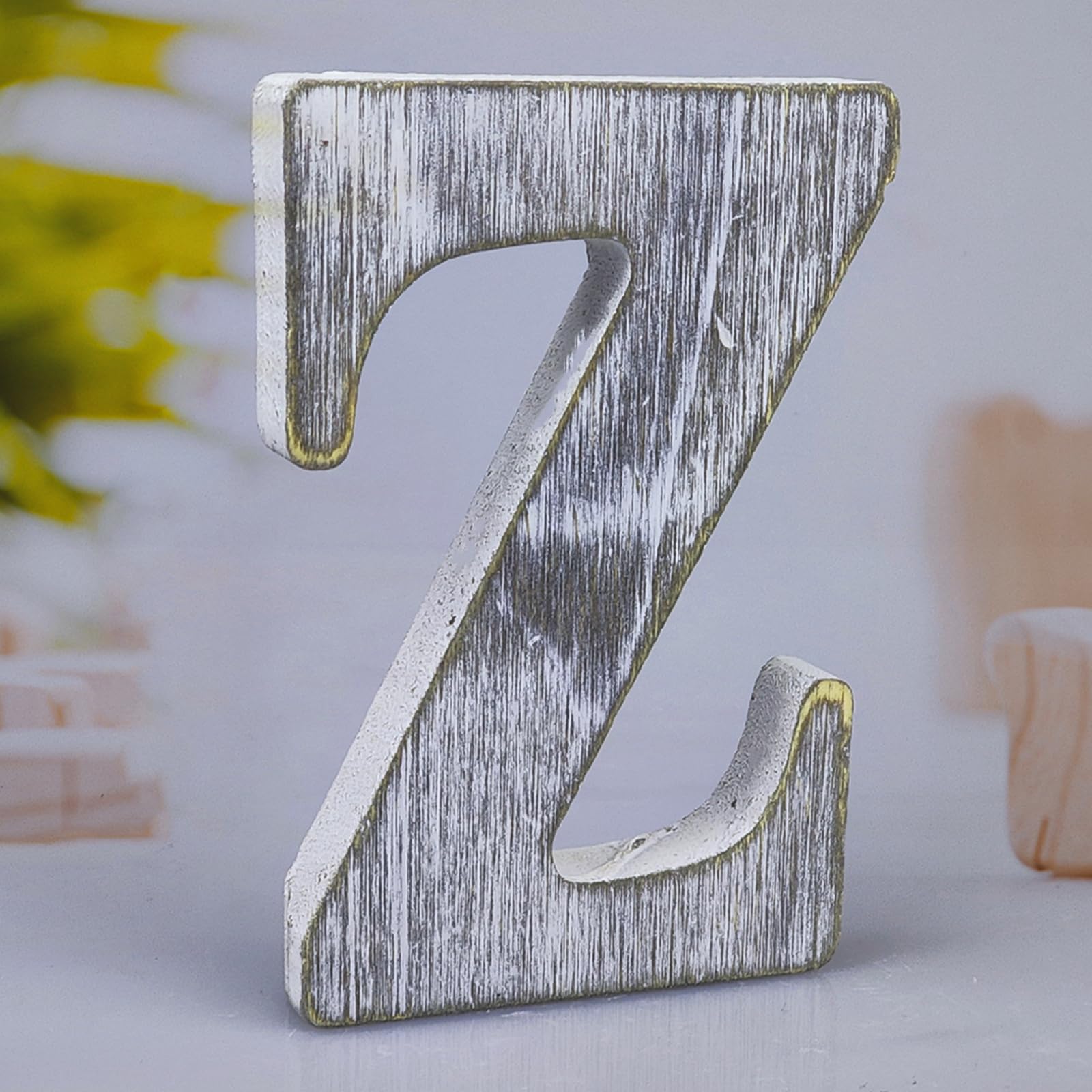 WOODOUNAI 8 Inch Wood Letters Unfinished Rustic Wood Letters for Wall Decor Decorative Standing Letters Slices Sign Board Decoration for Craft Home Party Projects (Z)