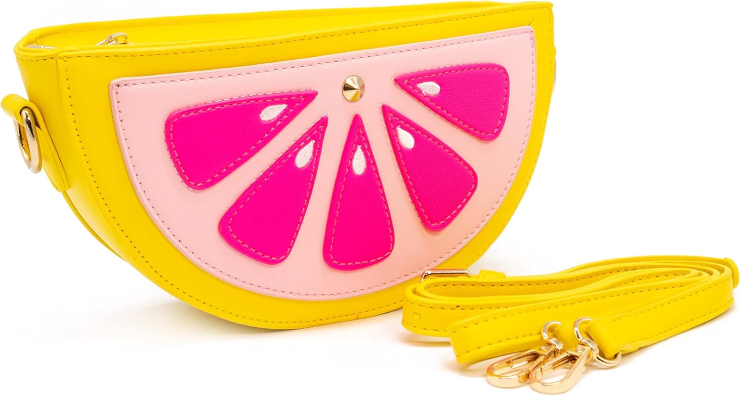 Bewaltz Novelty Handbag, Fun Shape Tween Style - Sauce Packet Crossbody (Juicy Grapefruit)