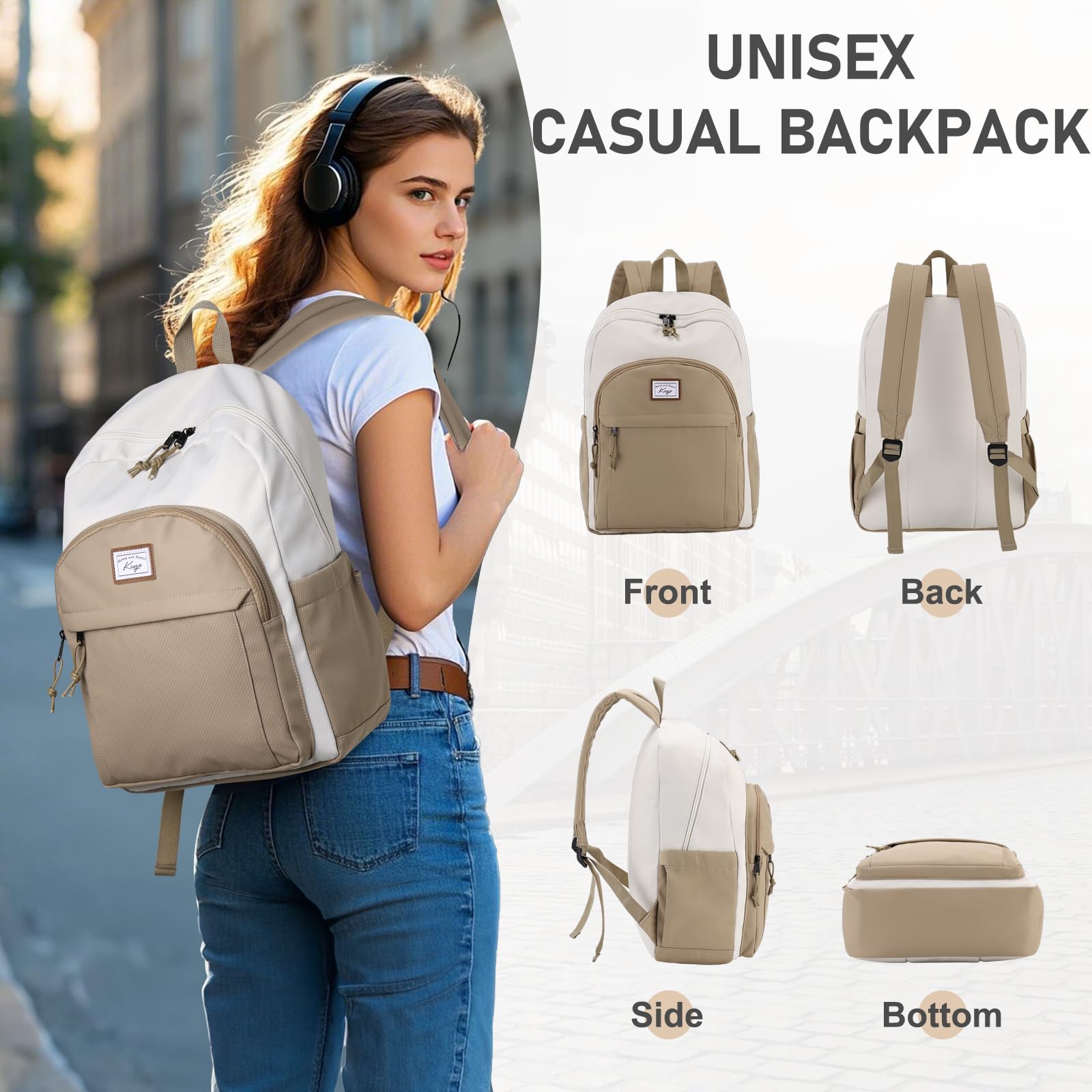 Kasqo Mochila escolar, mochila de escuela secundaria para adolescentes, niñas, niños, mochila escolar, casual, para mujeres y hombres, mochila para viajes universitarios