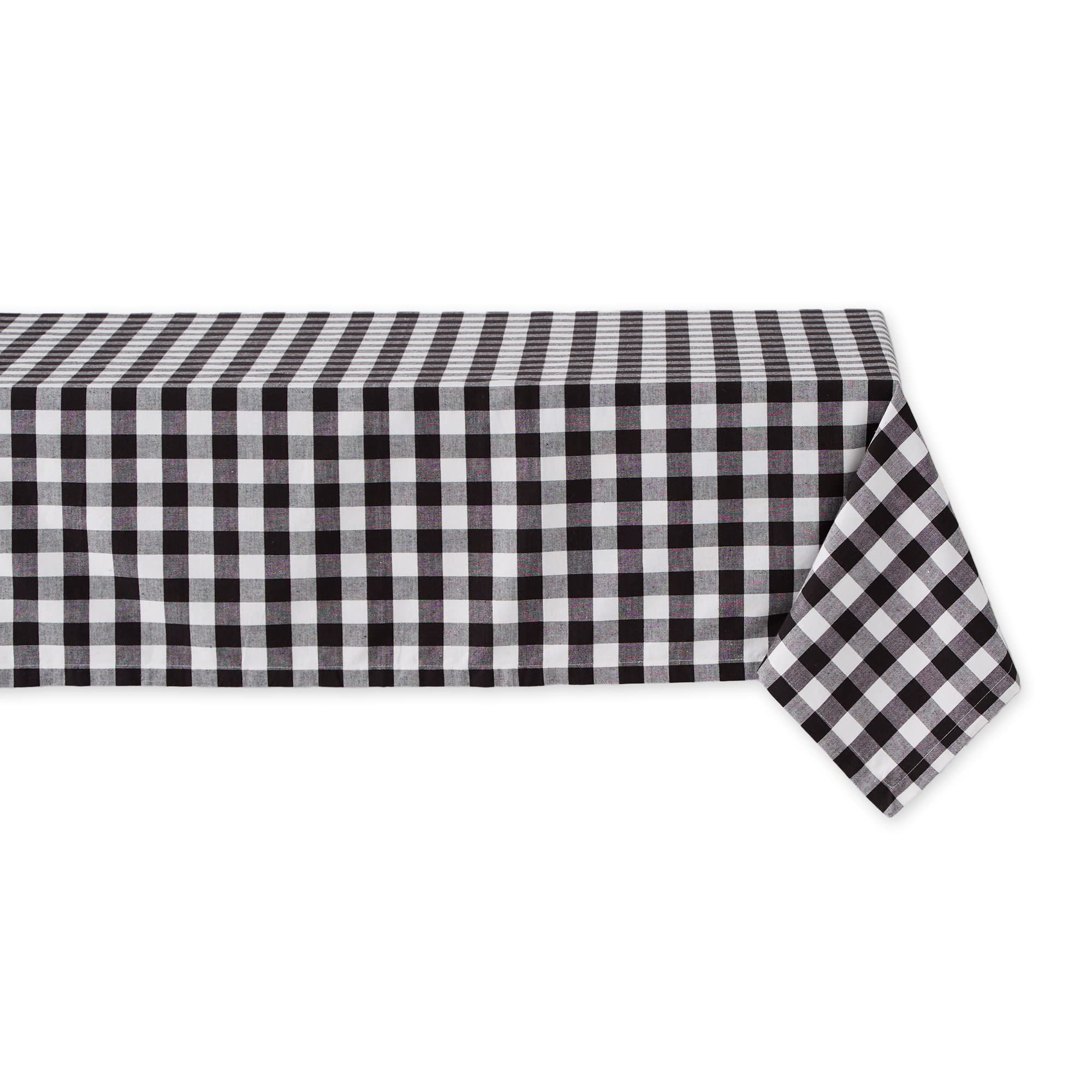 DII 100% Cotton Check Tablecloth 60 x 84 cm Black