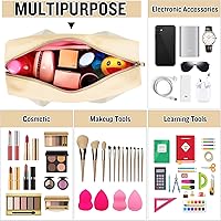 Vista 7 de izuzta Bolsas de maquillaje transparentes con letras de chenilla tipo tote, bolsa de maquillaje preppy con asa, Moda