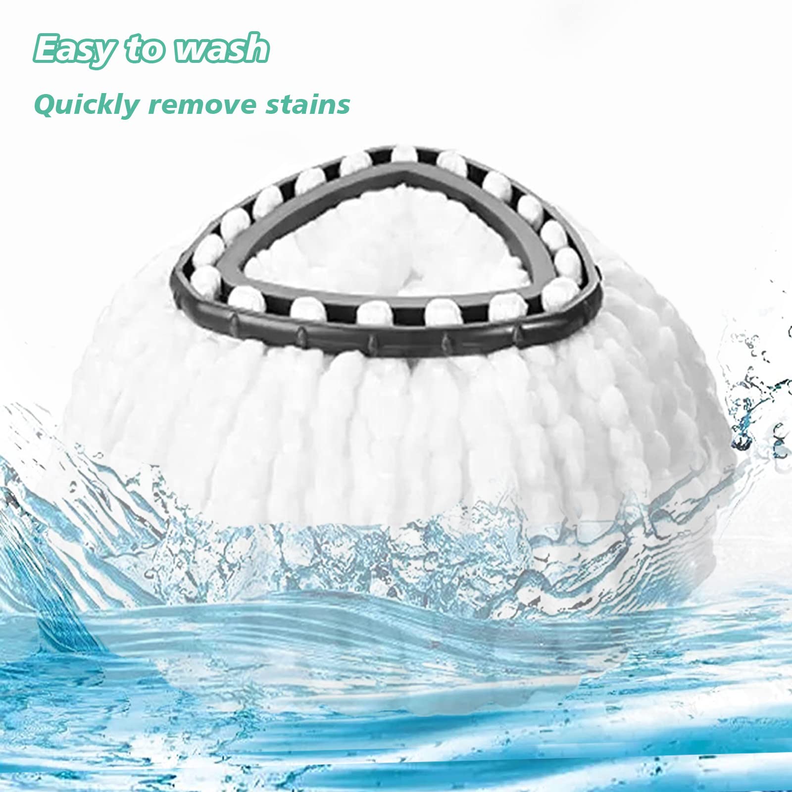 12 cabezales de repuesto para fregona giratoria, 100 % microfibra compatible con trapeador triangular giratorio, cabezal de repuesto para fregona giratoria de 360 grados para una fácil limpieza de la