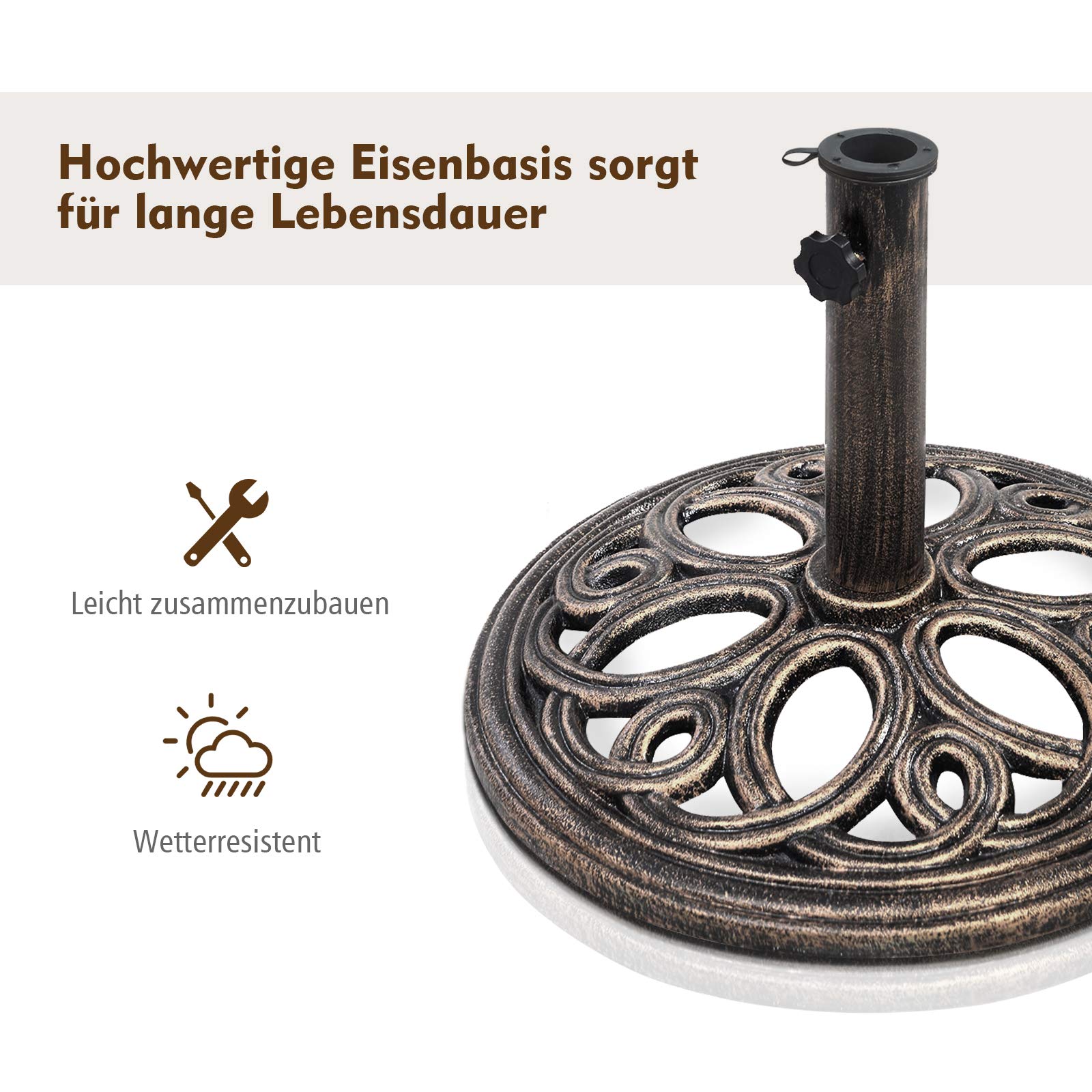 GOPLUS Parasolstandaard met wieltjes, parasolstandaard voor parasolstokken 38 mm/48 mm, parasolstandaard 45 cm, parasolvoet 23 kg, marktparasolstandaard, balkonparasolstandaard, zwart GOPLUS Parasolstandaard met wieltjes, parasolstandaard voor parasolstokken 38 mm/48 mm, parasolstandaard 45 cm, parasolvoet 23 kg, marktparasolstandaard, balkonparasolstandaard, zwart