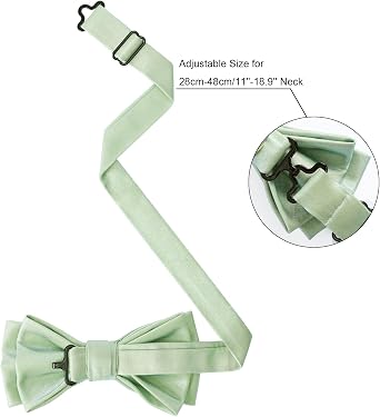 HOULIFE Bow Ties for Men Formal Satin Bowties Pre-tied Style Classic Adjustable Tuxedo Men's Bowtie for Wedding Party Prom