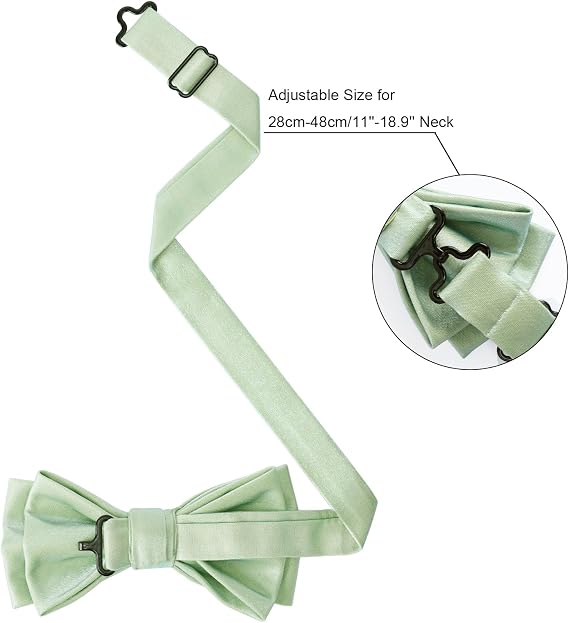 HOULIFE Bow Ties for Men Formal Satin Bowties Pre-tied Style Classic Adjustable Tuxedo Men's Bowtie for Wedding Party Prom