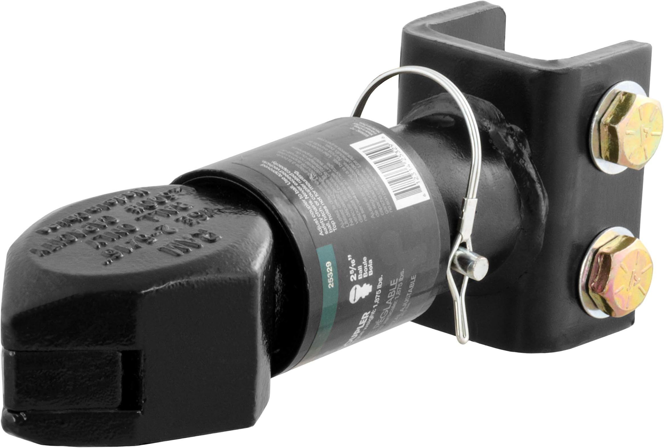 CURT Channel-Mount Adjustable Trailer Coupler,Black, 2-5/16-Inch Hitch Ball, 12,500 lbs,โ25329