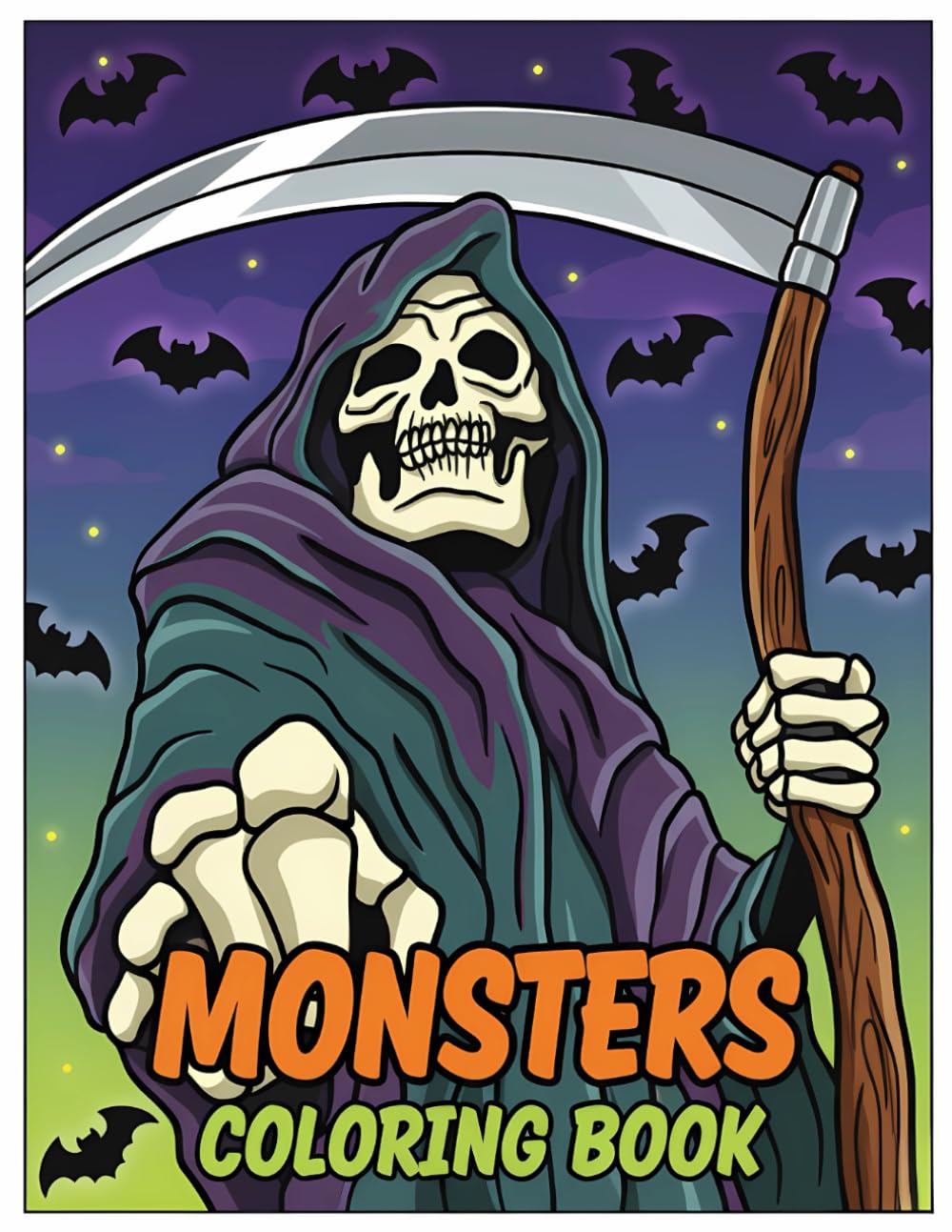 Monsters Coloring Book for Kids: 50+ Creepy And Cute Designs Perfect For Creative Fun, Stress Relief, And Gift Giving